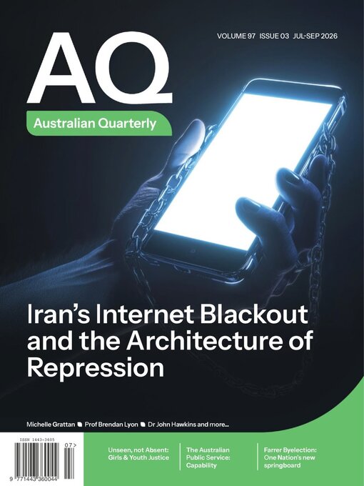 Cover image for AQ: Australian Quarterly